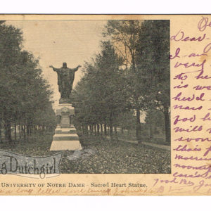 Vintage Postcard – 1905  “Sacred Heart Statue”  Notre Dame University