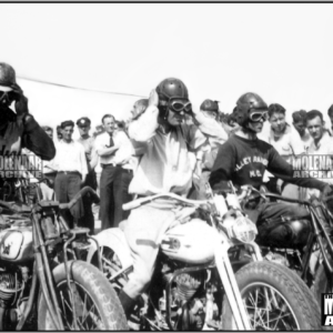 Vintage Molenaar Harley-Davidson Race Photo – Harry Molenaar on his 1937 WLDR