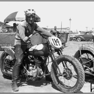 Vintage Molenaar Harley Race Photo – Team Member on a WLDR 1940’s