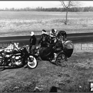 Vintage Molenaar Harley-Davidson Photo – Breakdown on the Road 1950s