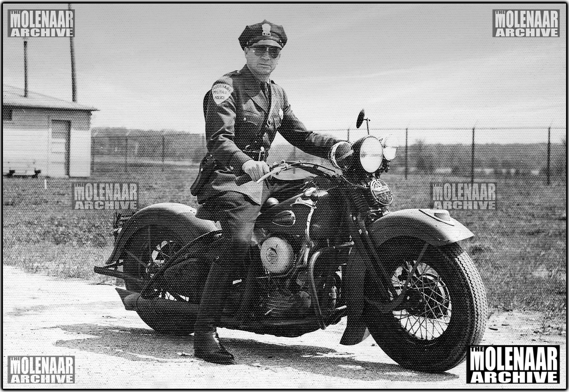 Vintage Molenaar Harley-Davidson Police Photo - 1940 Knucklehead