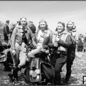 Vintage Molenaar Harley-Davidson Race Photo – Girls at the Races 1940s