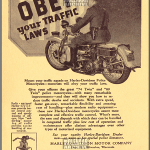 Vintage Molenaar Harley-Davidson Police Flyer/Poster – Make ’em Obey Your Traf…