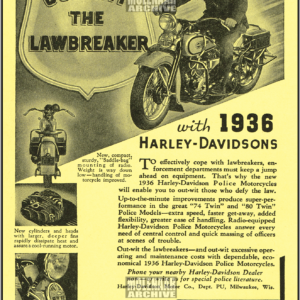 Vintage Molenaar Harley-Davidson Police Flyer/Poster- Out-wit The Lawbreaker