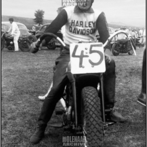 Vintage Molenaar Harley-Davidson Race Photo – Harry Molenaar on the #45