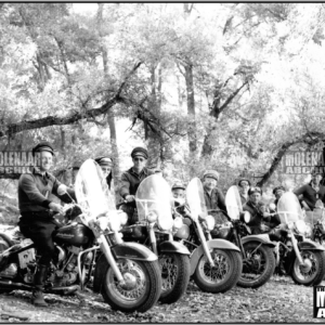 Vintage Molenaar Harley Photo – Pismo Beach Owls M/C” Harley (1952)