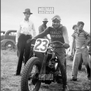 Vintage Molenaar Harley  Photo – Race Team Member on the #23 Bike