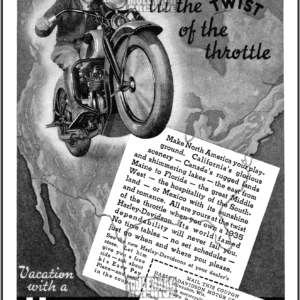 Vintage Harley-Davidson Advertisement Flyer – Twist of the Throttle 1935