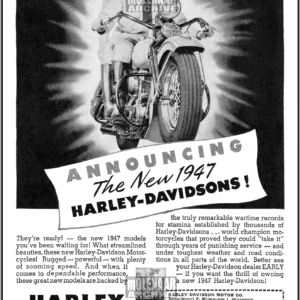 Vintage Harley-Davidson Advertisement Flyer – Announcing the New 1947