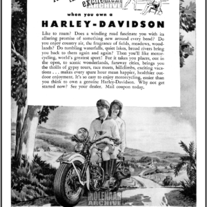 Vintage Harley-Davidson Advertisement Flyer – Fun Thrills Excitement 1948 HD