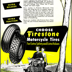 Vintage Harley-Davidson Advertisement Flyer – Firestone Motorcycle Tires 1951