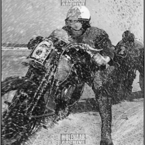 Vintage Molenaar Harley-Davidson Race Photo – Leo Anthony Hot on the Trail