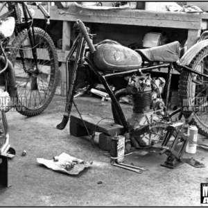 Vintage Molenaar Harley-Davidson Race Photo – Prepping a Pea Shooter