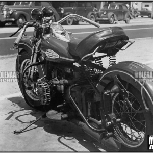 Vintage Molenaar Harley Photo Poster – Civilianized Surplus Harley 1942 XA