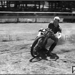 Vintage Harley Photo – Harry Molenaar on Factory CAC Racing Single