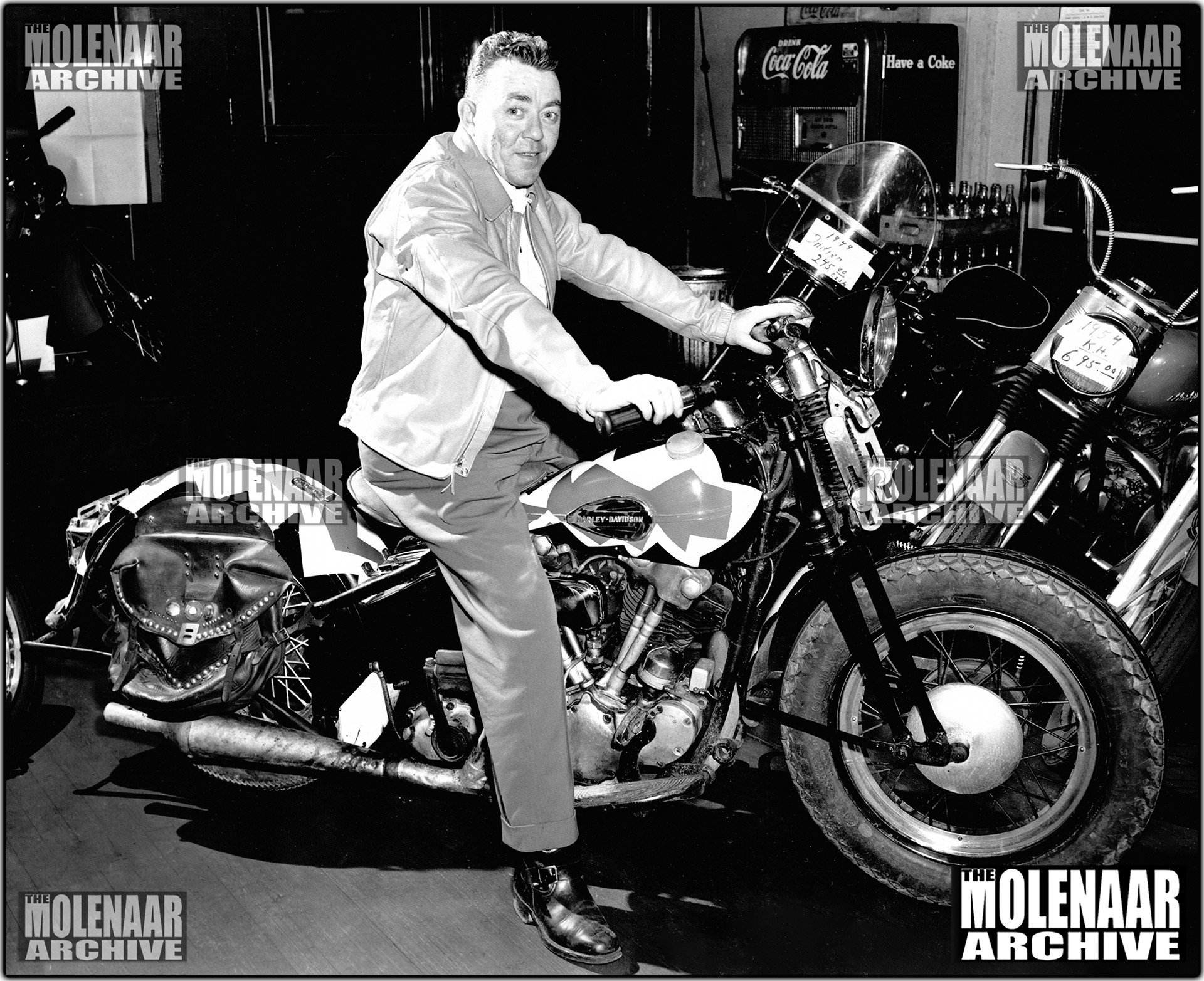 Vintage Photo Hank Murphy Molenaar Harley Knuckelhead - Hartford, CT
