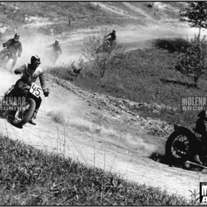 Vintage TT Race Photo – Harry Moleenar #45 – Harley (Gary, IN) 1940’s