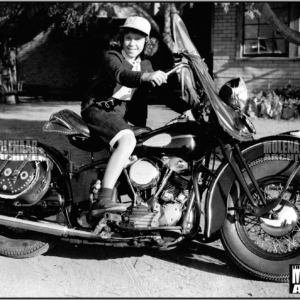 Vintage Photo Sherrie Potter (Dulzura, CA) Molenaar Harley-Davidson