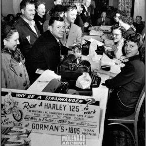 Vintage Photo Harley Dealer Convention Check-In Line – Molenaar 1952