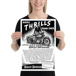 Vintage Molenaar Harley-Davidson  Counter Flyer/Poster – More Thrills than Ever