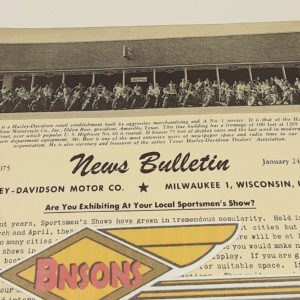 ORIGINAL HARLEY DEALER 1949 NEWS BULLETIN #1075 – PANHEAD, KNUCKLEHEAD