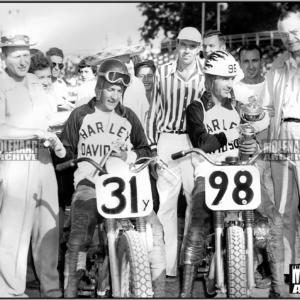 Vintage Harley Photo Poster – Harry Molenaar 1954, 9 mile National Championship