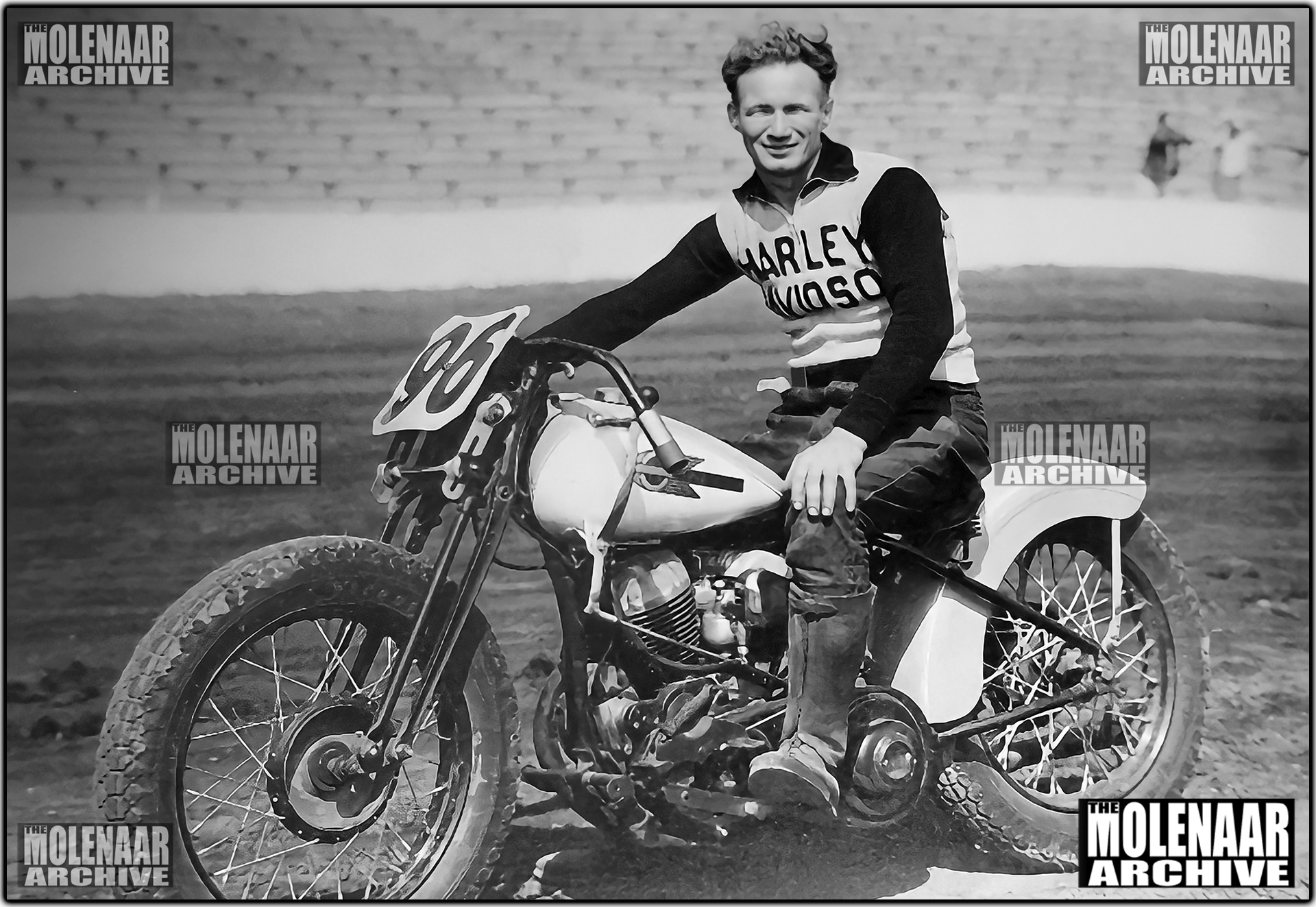 Vintage Molenaar Harley-Davidson Photo Poster - 1930's Period Modified WLDR