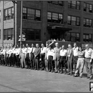 Vintage Harley Photo Poster – Motorcycle Club from Mexico Visits the Factory