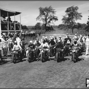 Vintage Harley Davidson Motorcycle PHOTO – 1930’s Peoria T.T. Race Line-Up