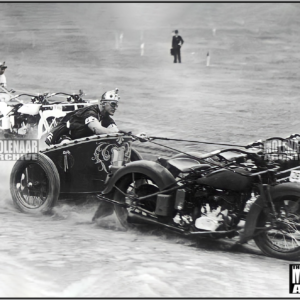 Vintage Harley Davidson Motorcycle PHOTO – 1930’s Motorcycle Chariot Races