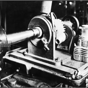 Vintage Indian Motocycle Factory PHOTO – 1915 Boring an Indian Sidevalve Motor