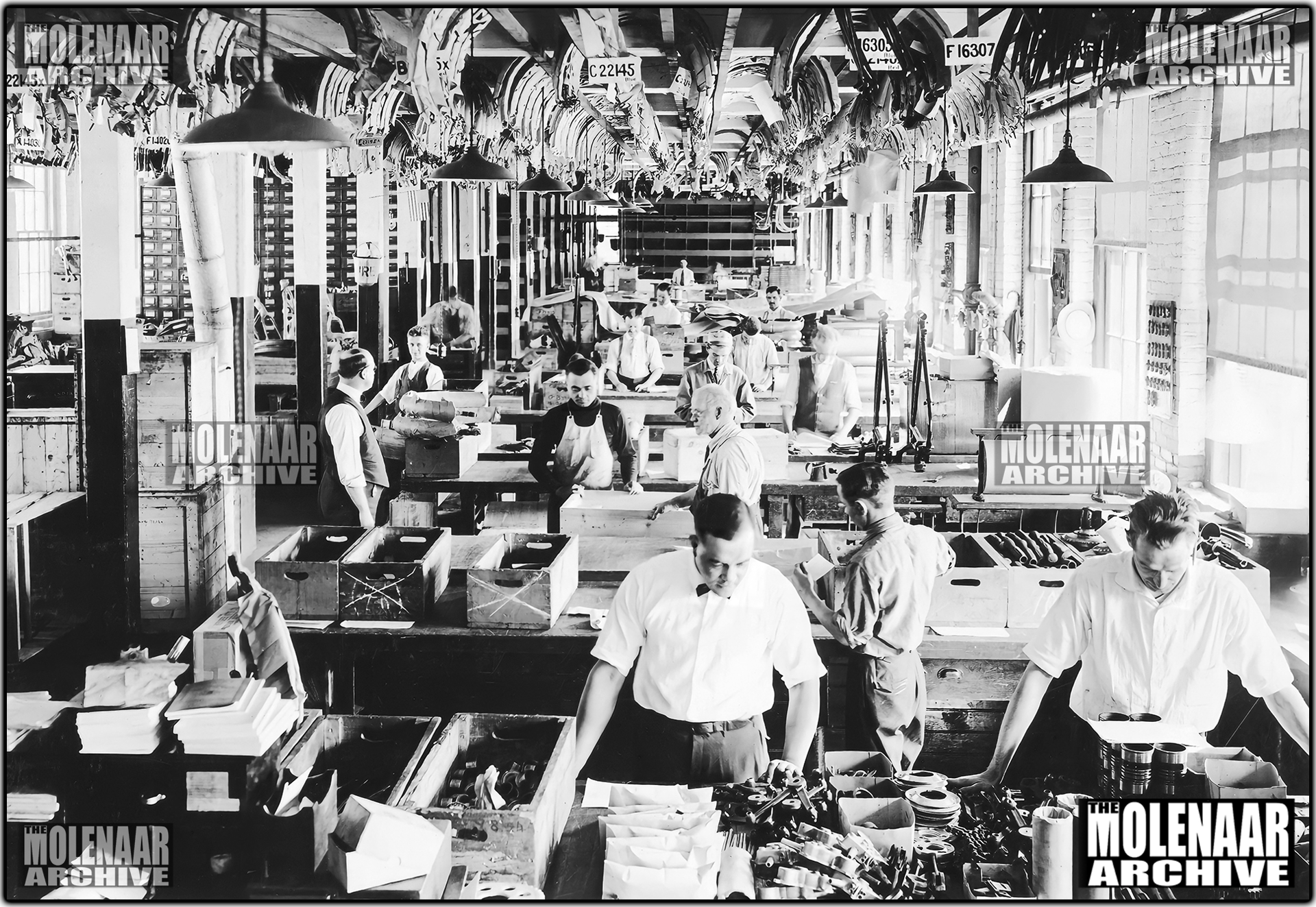 Vintage Indian Motorcycle Factory PHOTO - Spare Parts Department