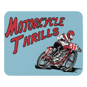 Vintage Motorcycle Thrills Race Mousepad – 1950s Winnebago Co. Fairgrounds