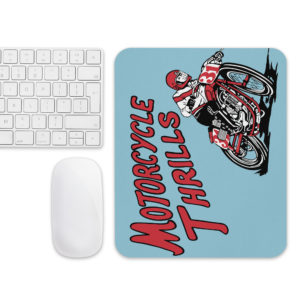 Vintage Motorcycle Thrills Race Mousepad – 1950s Winnebago Co. Fairgrounds