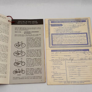 Authentic Original 1969 Schwinn Continental Owners Manual and Price Tag