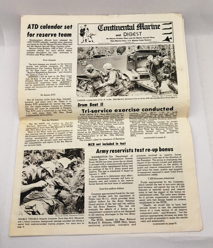 Vintage Continental Marine (DEC 1977) - Newspaper