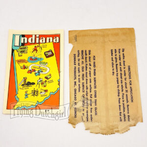 Vintage Authentic Travel Water Decal, Indiana