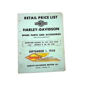 ORIGINAL HARLEY FACTORY 1958 PARTS/ACCY PRICE LIST K-MODEL,SPORTSTER-KNUCKLEHEAD