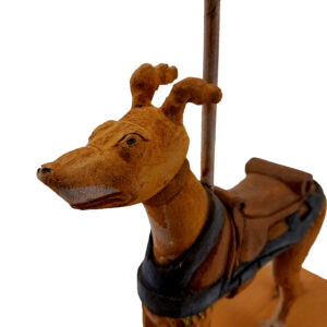 Vintage Hand-carved Carousel Dog on Stand – Unique Collectible