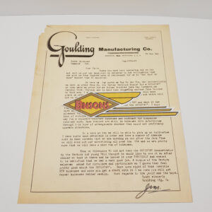 ORIGINAL HARLEY 1940 GOULDING LETTERHEAD (ENTICEMENT LETTER) – KNUCKLEHEAD