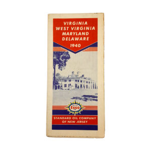 Vintage 1940 Standard Oil Company Road Map – Virginia, W. Va. Maryland, Delaware