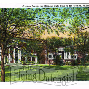 Vintage 1940’s “Campus Scene” Georgia State College, Linen Postcard