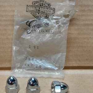 NOS ORIGINAL HARLEY (3) ACORN NUTS #7680W – SHOVELHEAD, KNUCKLEHEAD