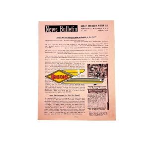 ORIGINAL HARLEY DEALER 1948 NEWS BULLETIN #1063 – PANHEAD, KNUCKLEHEAD