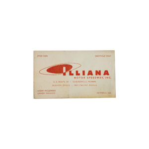 Authentic Original 1950’s Illiana Motor Speedway Business Card Harry Molenaar