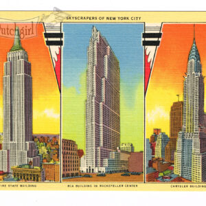 Vintage 1940’s “Skyscrapers” New York City. Linen Postcard