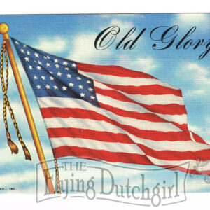 Vintage 1940’s “Old Glory” U.S.A. Linen Postcard