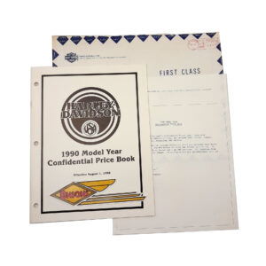 ORIGINAL 1990 HARLEY-DAVIDSON CONFIDENTIAL PRICE LIST (ALL MODELS)- KNUCKLEHEAD