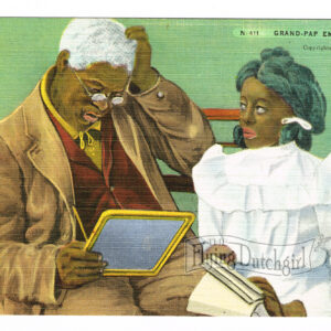 Vintage 1940’s Black Americana Linen Postcard  “Grand-Pap”