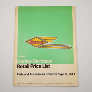 ORIGINAL HARLEY 1973 FACTORY RETAIL PRICE LIST- PANHEAD, KNUCKLEHEAD